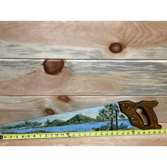 Vintage Vermont-America hand painted handsaw. signed by artist. - Picture 6 of 7